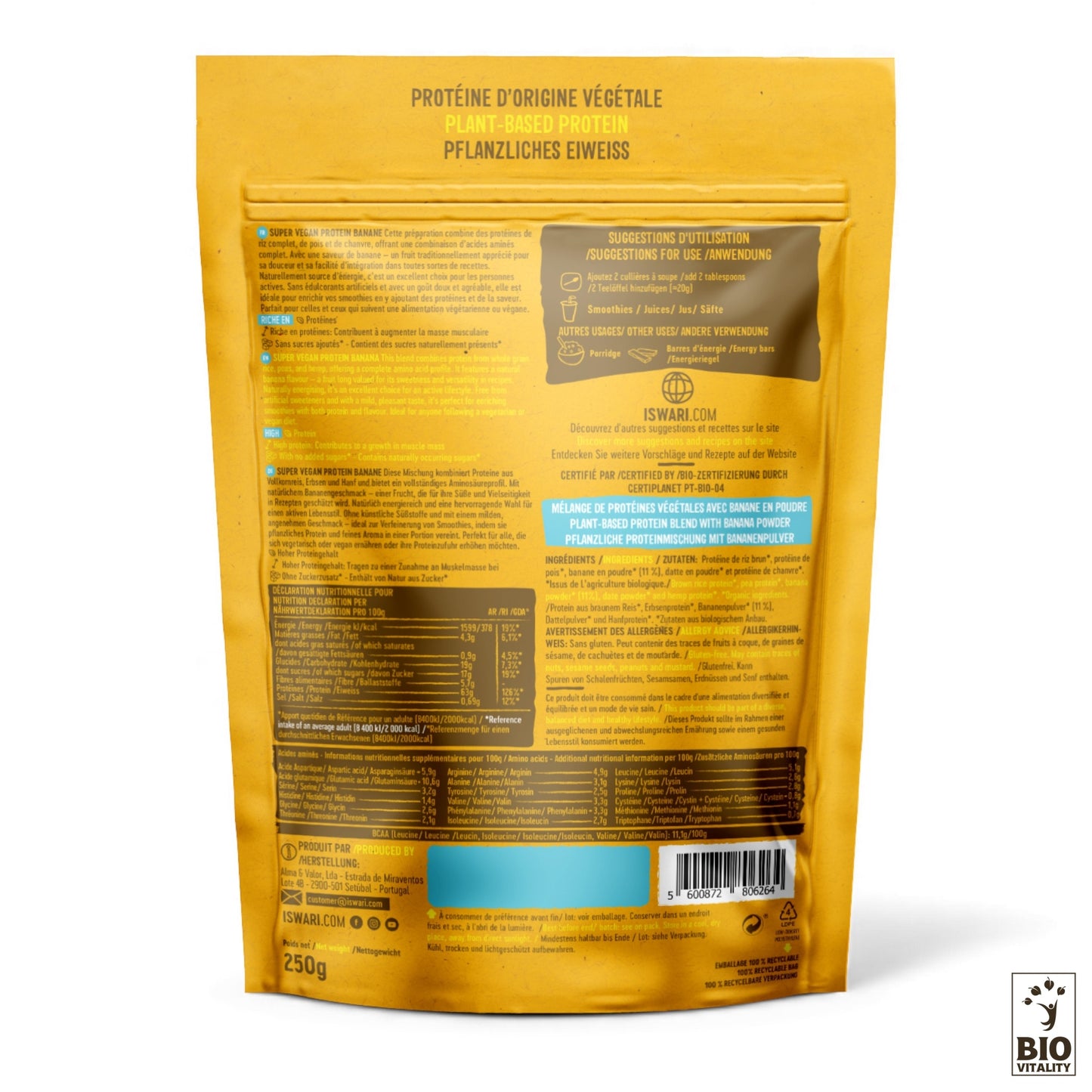 Super Vegan Protein Banane Bio - 250g