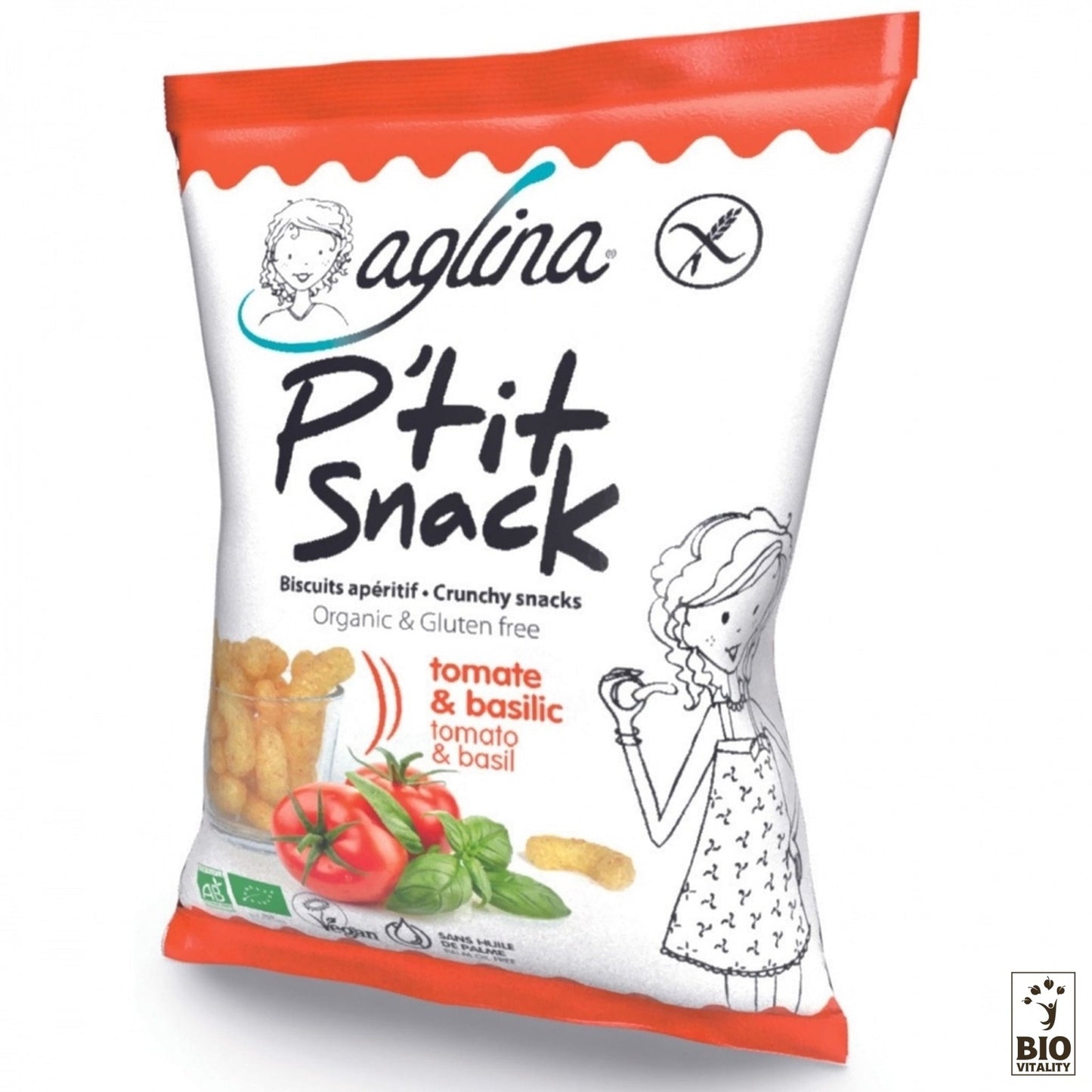 Découvrez lApéro Snack Tomate & Basilic Bio - 45g dAGLINA, un délicieux mélange de biscuits bio sans gluten aux saveurs rafraîchissantes de tomate et de basilic. Parfaitement conçu pour une friandise légère et savoureuse lors de toute réunion.