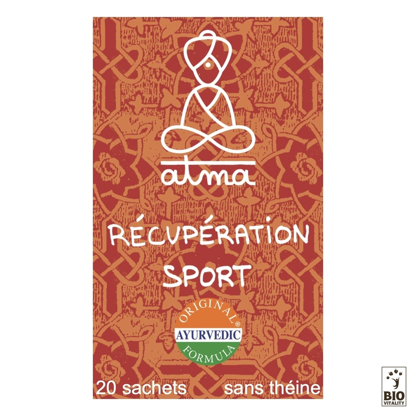 Le Mamsa - Récupération Sport Bio dATMA est une boîte sans caféine de 20 sachets. Cette formule ayurvédique originale contient linfusion Mamsa Shodhana, idéale pour une récupération optimale, favorisant la relaxation post-effort et favorisant la diminution de la température corporelle.