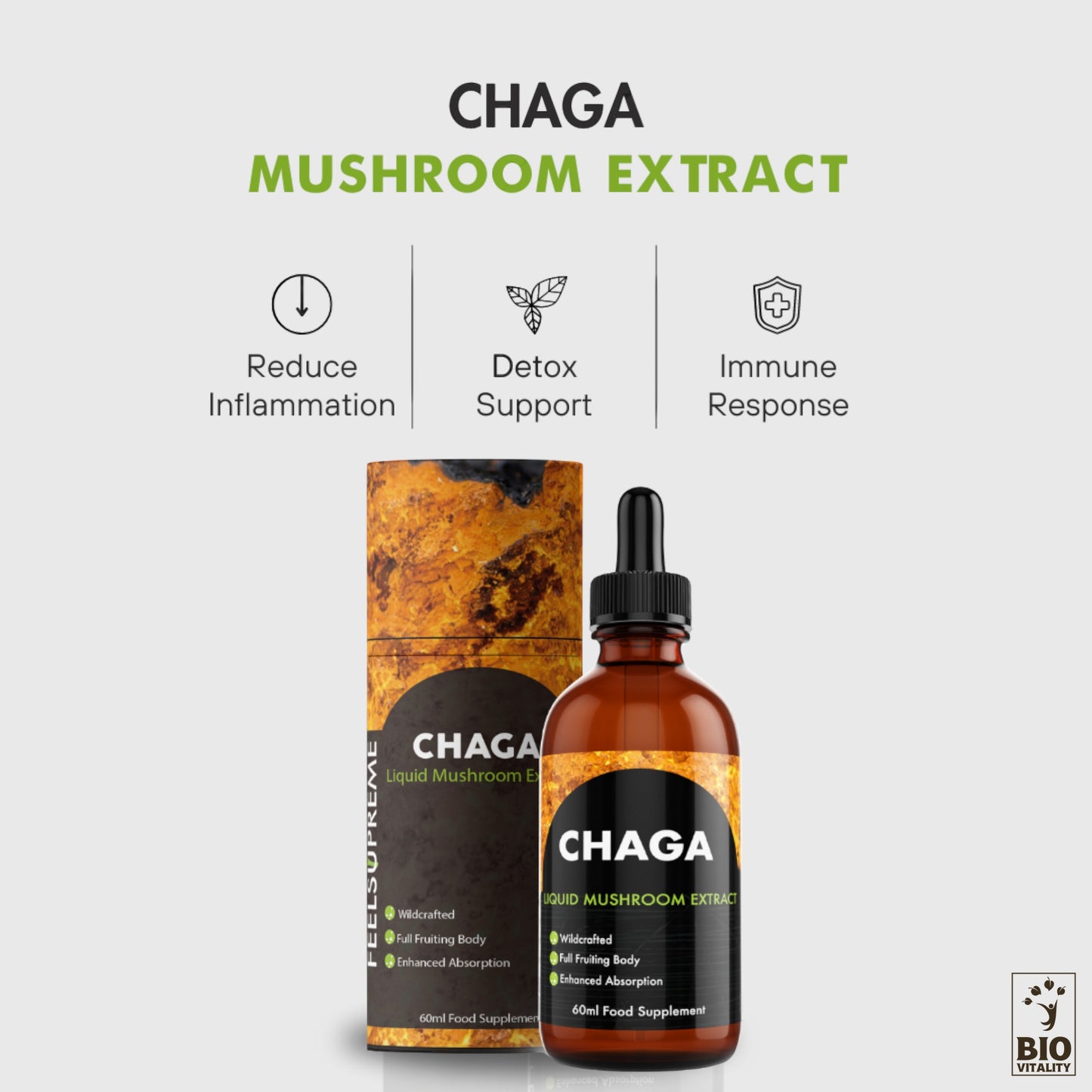 Champignon Chaga liquide concentré - 60 ml
