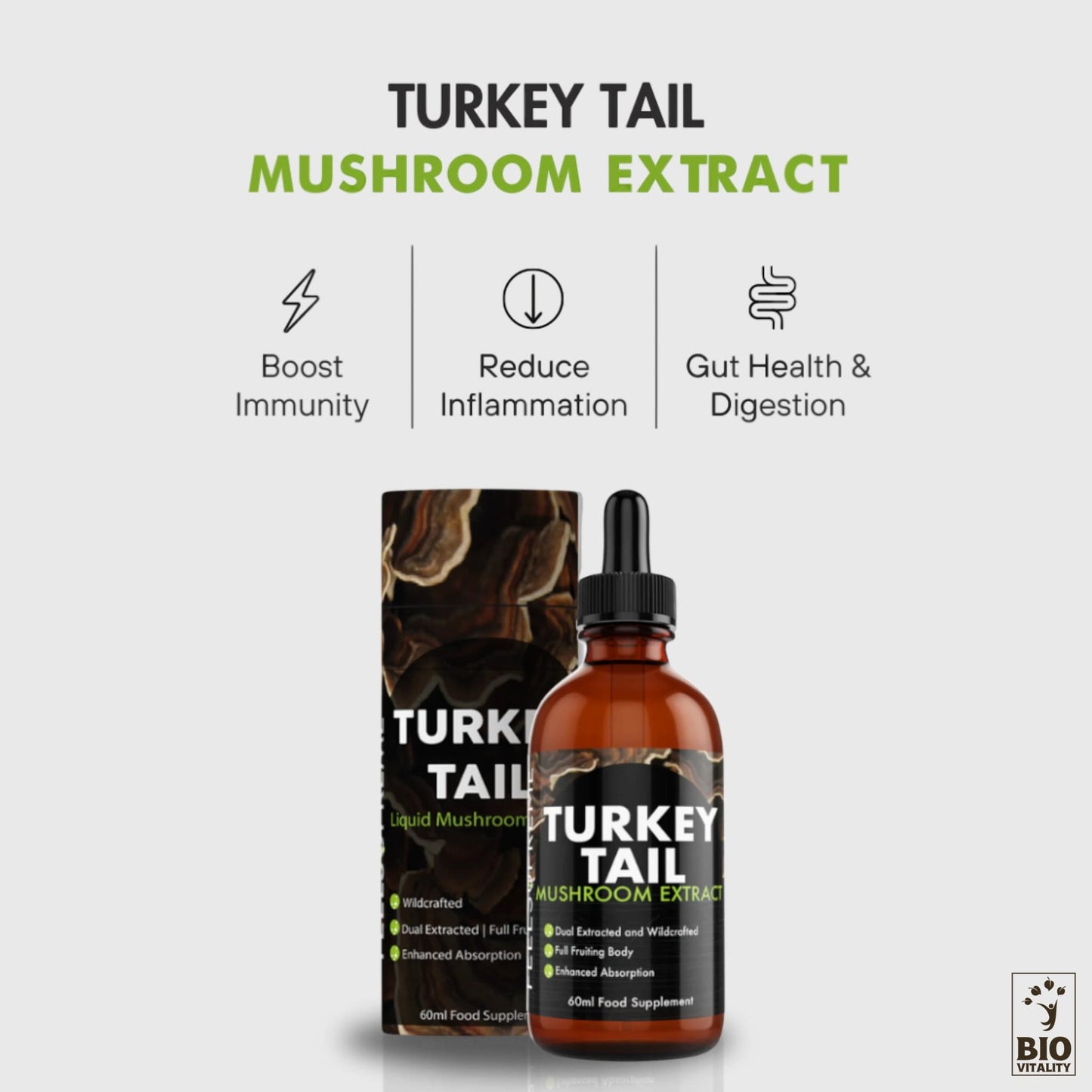 Champignon Turkey Tail liquide concentré - 60 ml