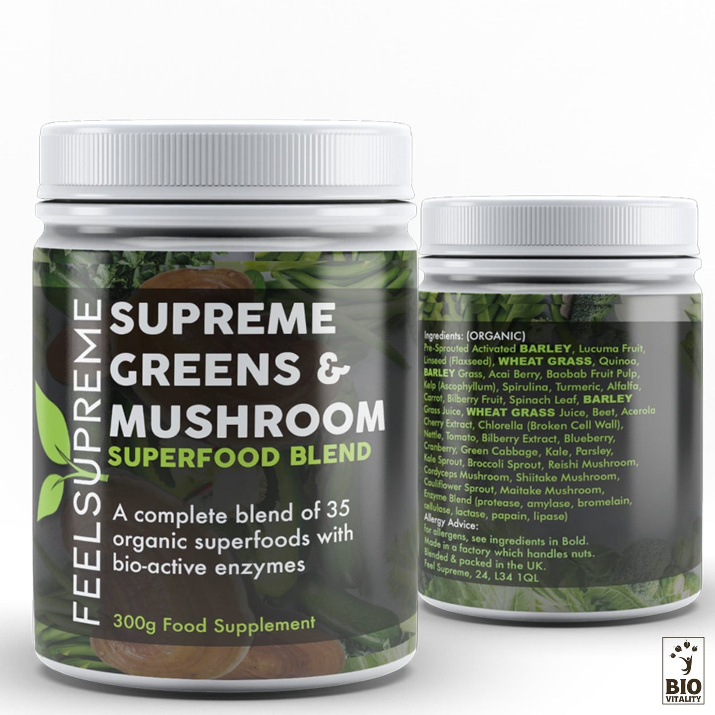 Poudre de « Greens Supreme » avec mélange de champignons - 300g