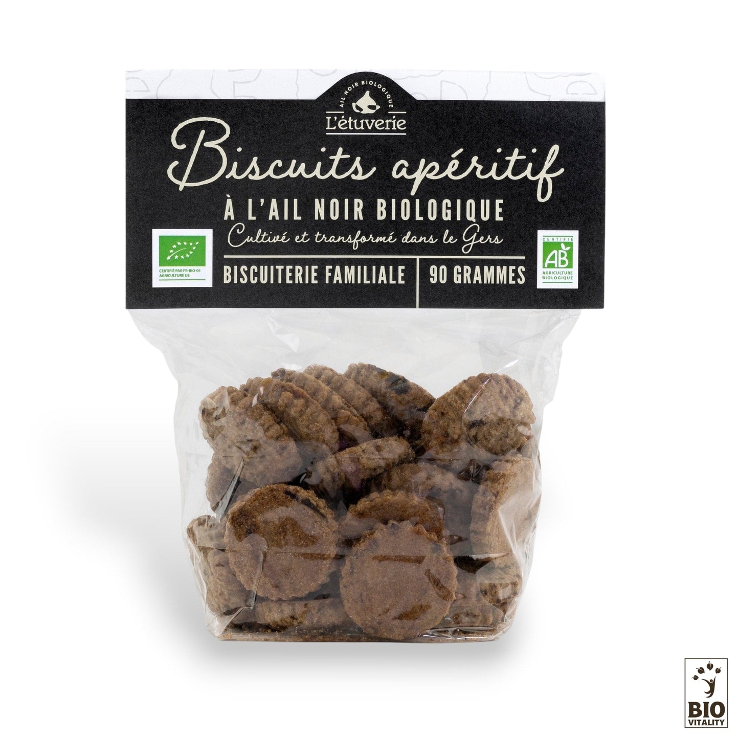 Knabbergebäck mit schwarzem Knoblauch Bio - 90g