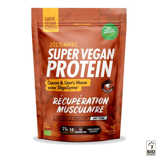 Super Vegan Protein Chocolat & Lions Mane avec Digezyme® Bio - 400g