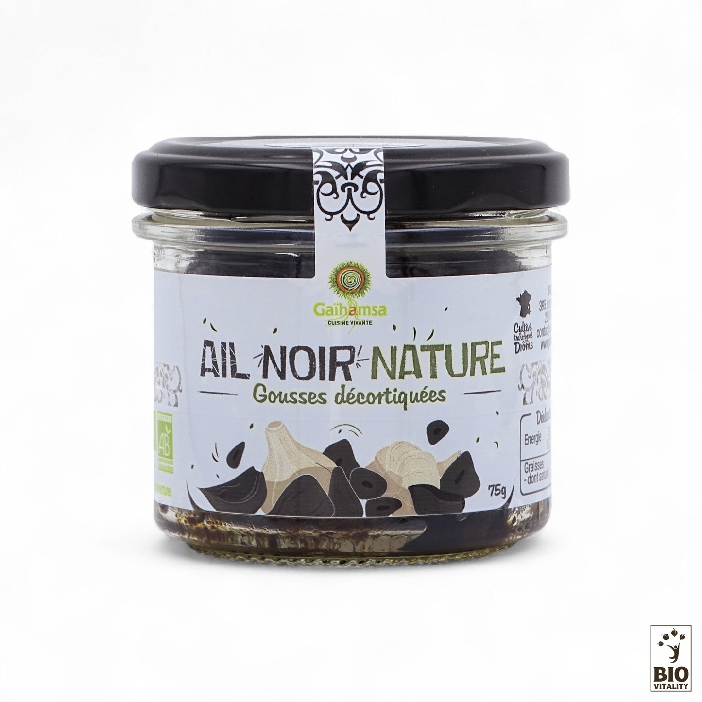Gousses ail noir décortiquées nature Bio - 75g