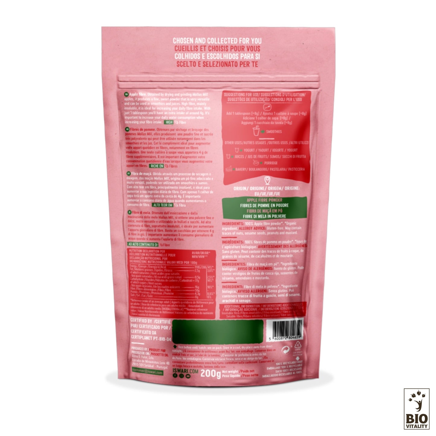 Fibre de pomme Bio - 200g