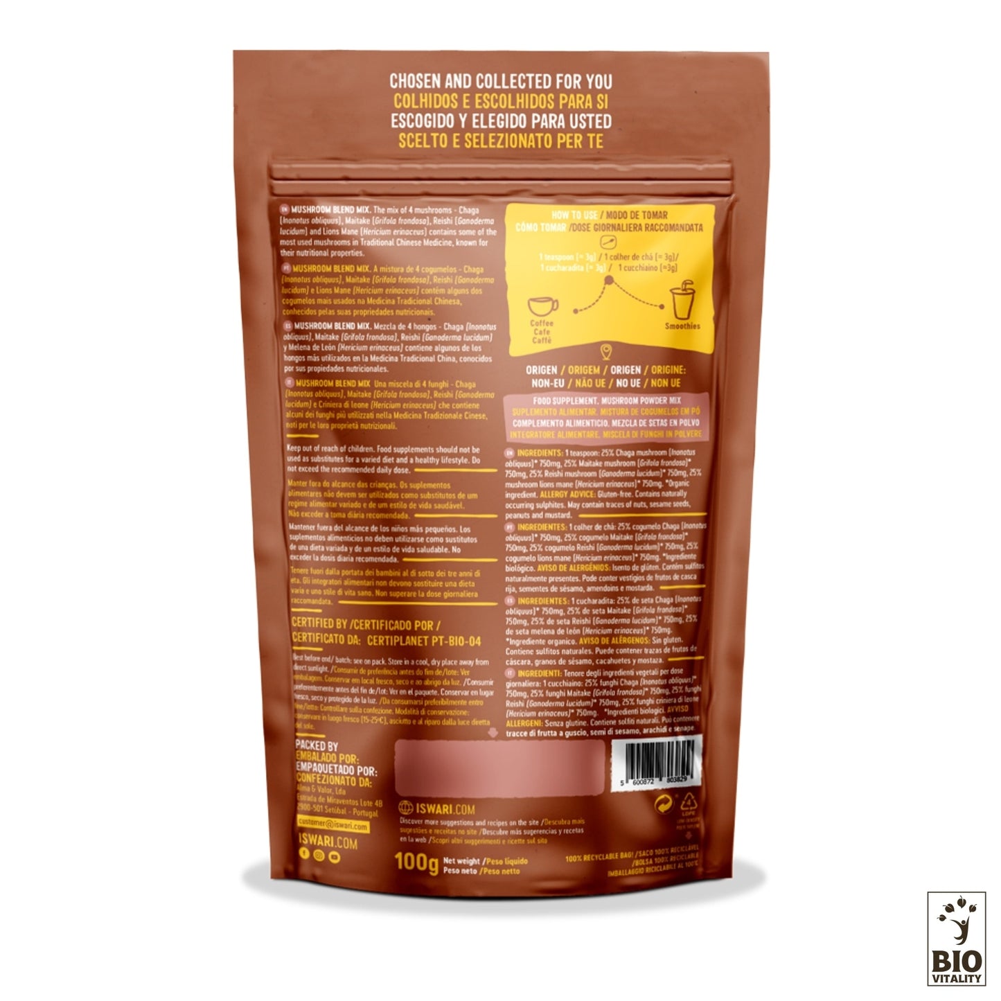 Pilz Mix Pulver Bio - 100g