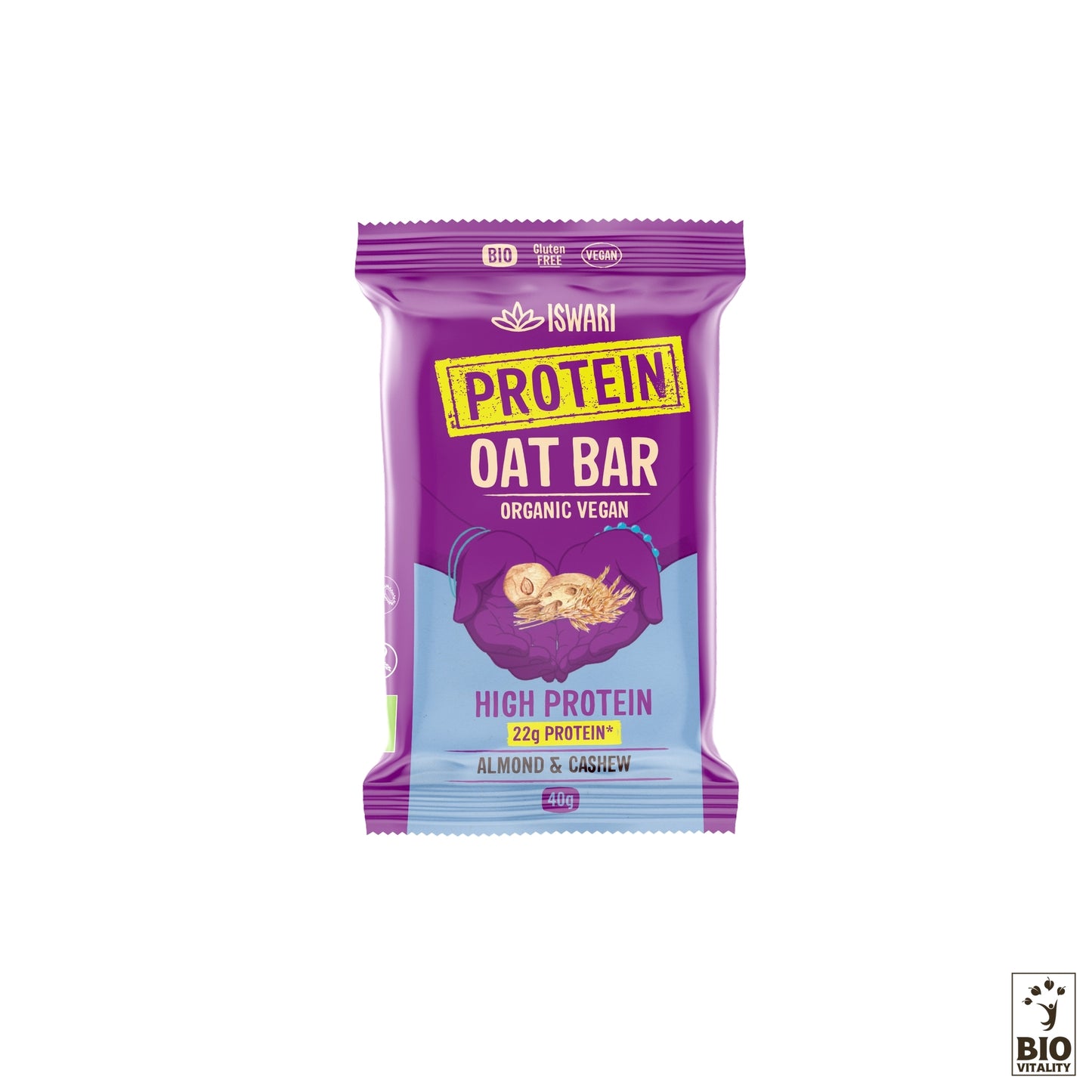 Hafer Proteinriegel Mandel, Cashew & Keksstückchen  Bio - 40g