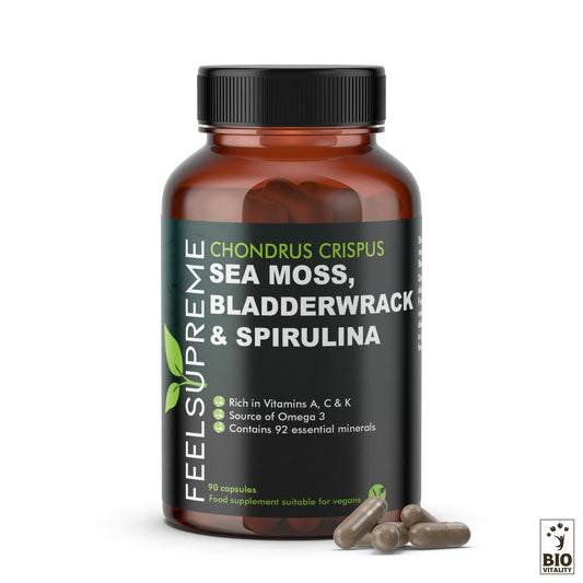 Algues « Irish Sea Moss » avec fucus et spiruline - 90 capsules