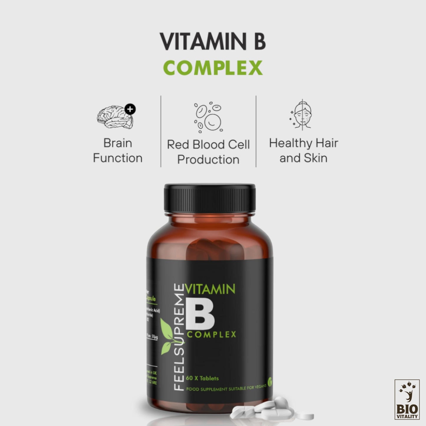 Complexe de Vitamine B - 60 comprimés