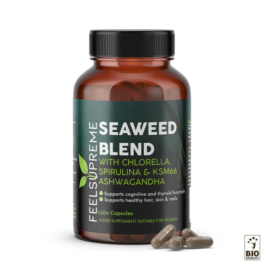 Mélange d'algues : Chlorella, Spiruline et Ashwagandha - 60 capsules