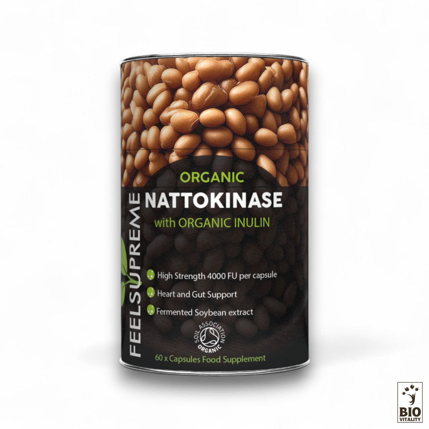 Nattokinase organique avec inuline - 60 capsules