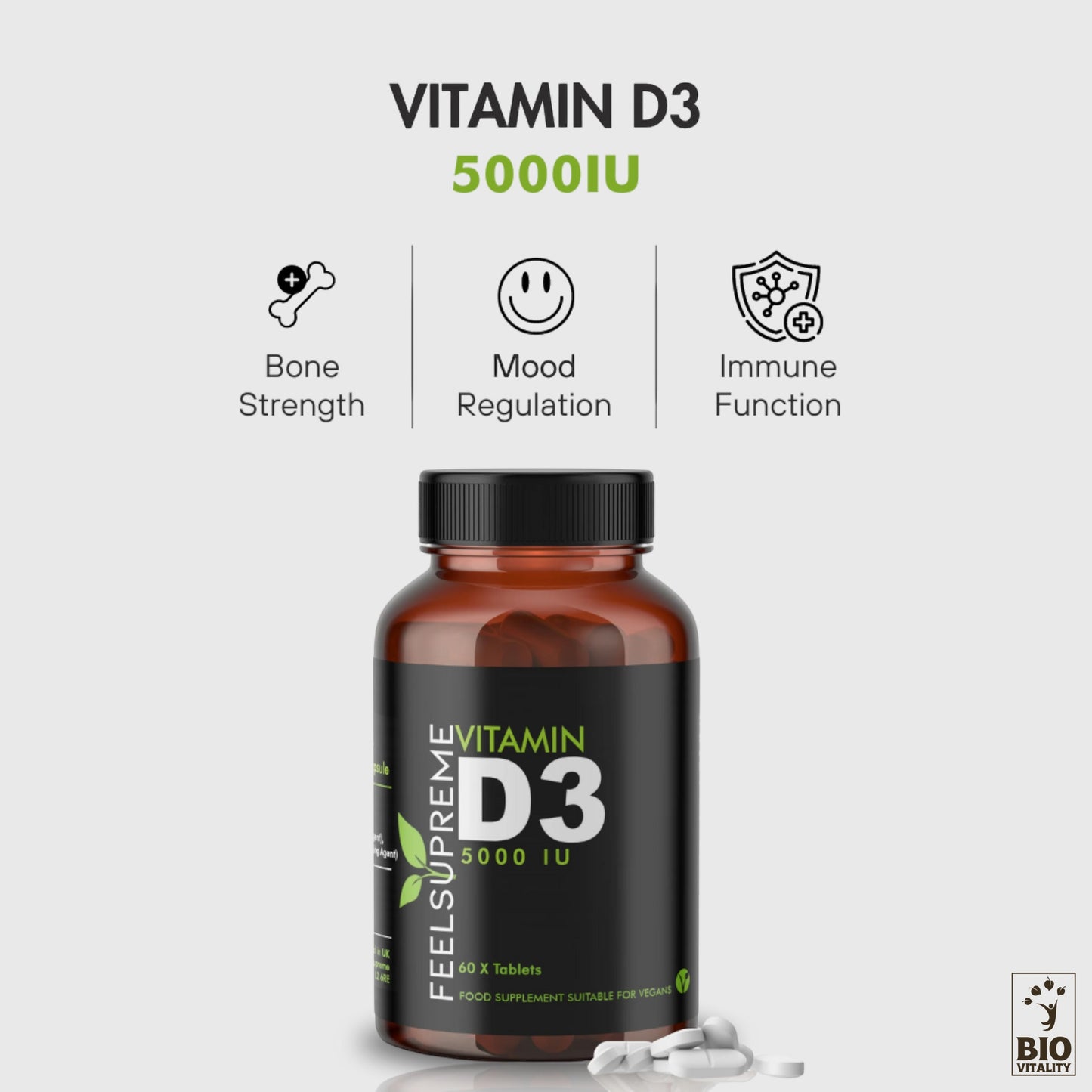 Vitamine D3 5000iu - 60 comprimés
