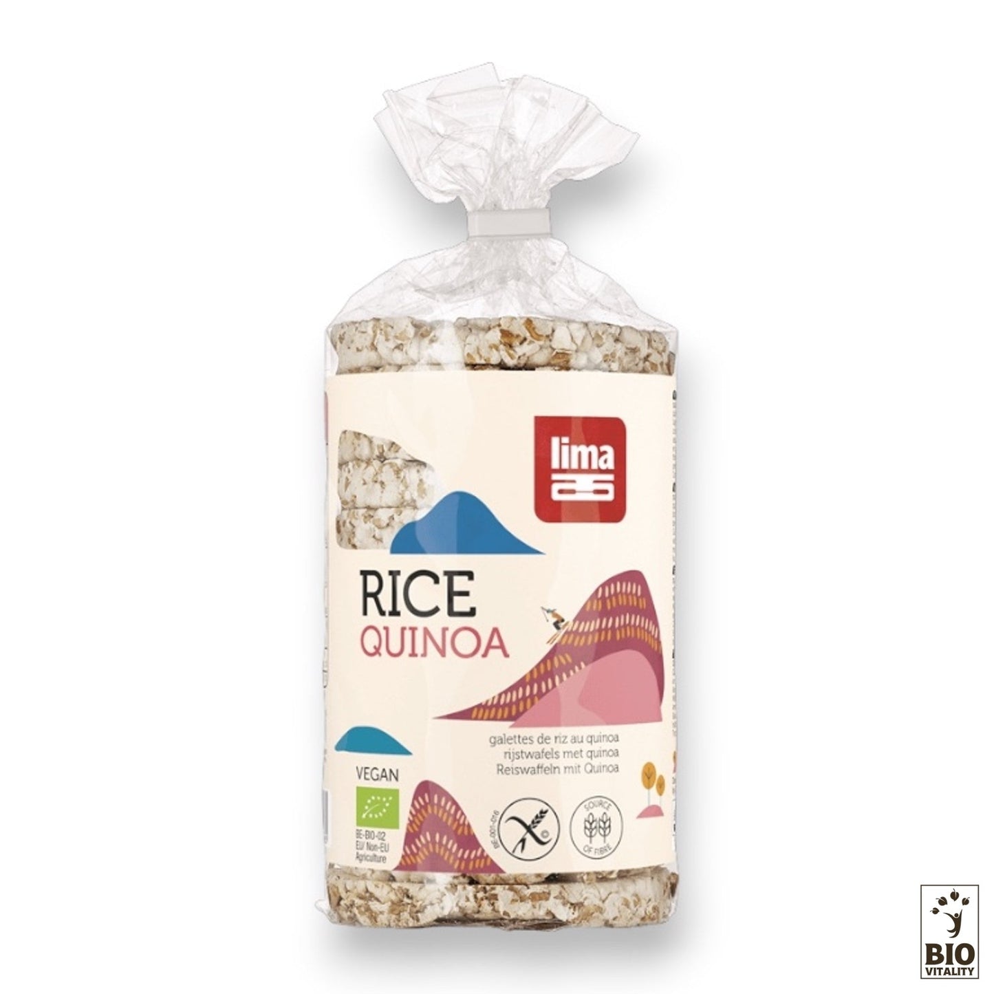 Les Galettes de riz-quinoa Bio 100g de LIMA sont végétaliennes, certifiées BIO et sans gluten pour une expérience de collation saine.