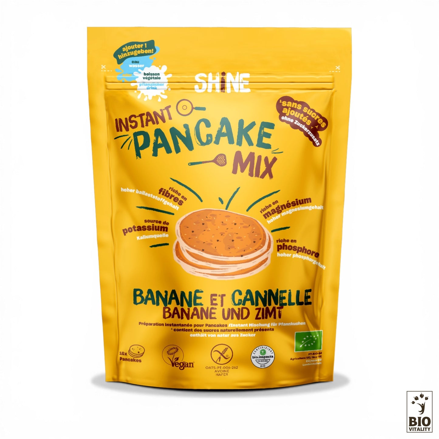 Instant Pancake Mix Banane & Cannelle - Bio - 300g