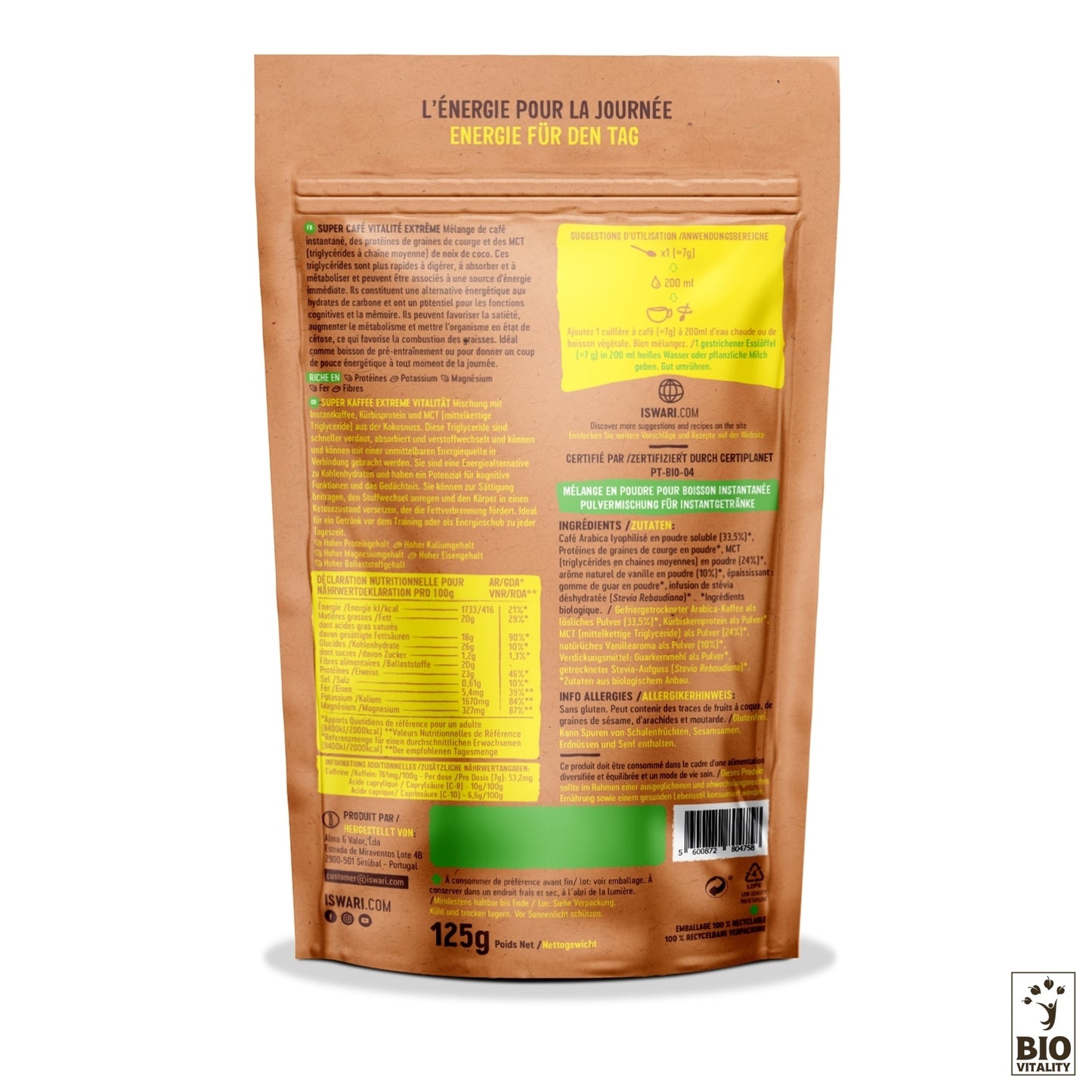 Super Kaffee Extreme Vitality Bio - 125g