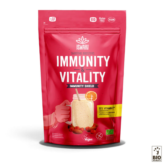 Iswari Smoothie Booster Immunity & Vitality bio, sans gluten et vegan, super aliment riche en vitamine C pour l'immunité